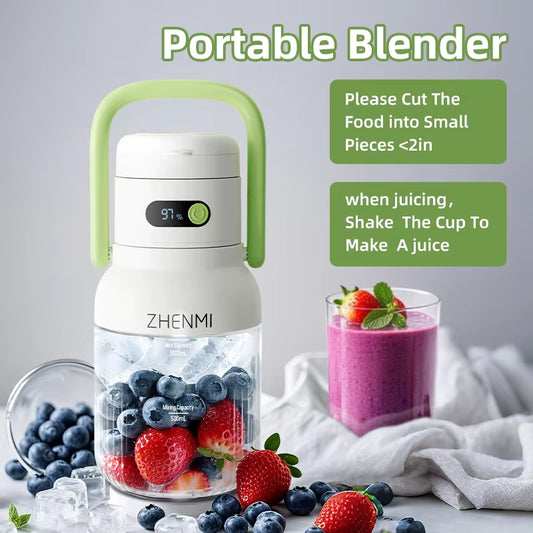 Portable Juicer, 33Oz. Vessel, USB-C Rechargeable, Easy to Clean, Suitable for Juicing Fruits and Vegetable,